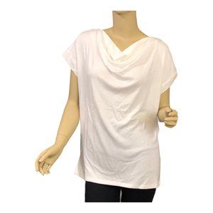H by Halston Women's Soft Reversible Criss Cross Top in Chalk White ~ NWT!